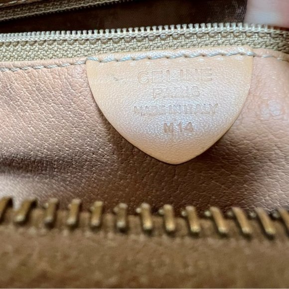 Celine Paris M14 Italy Macadam pattern PVC Razor Beige Leather Shoulder bag - Picture 12 of 16